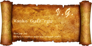 Vasko György névjegykártya